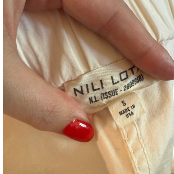 NEW! Nili Lotan S Slouchy Casablanca Pants Elastic Waist Crop Eggshell White 4 6 - Picture 5 of 12